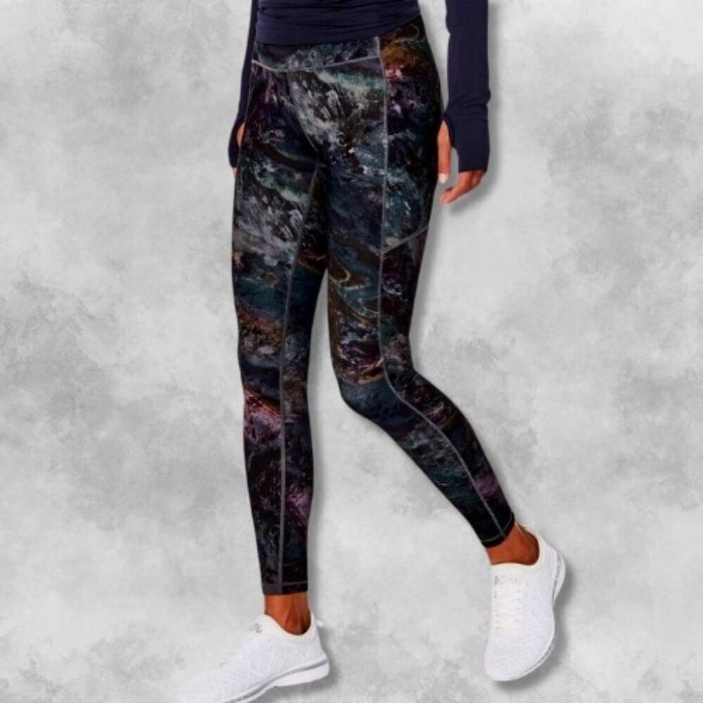 Lululemon Speed Up Tight Pull On Medium Rise Patterned Reflective Details W 6
